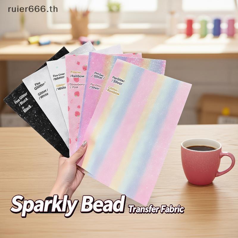 ruier Gradiente Glitter Fusível Contas Folhas De Tecido De Engomar 5/7 Peças Papel Resistente A Rasgos Para Crianças Faç
