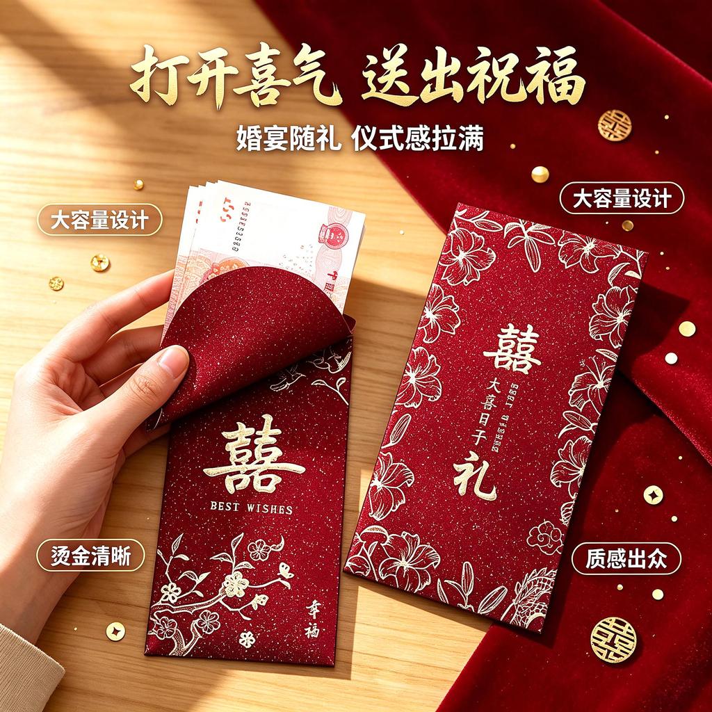 Conjunto de inauguração de casa, casamento, casamento, envelopes vermelhos, envelopes de casamento dedicados, avançados 