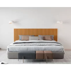 Cabeceira Ripada Maracá King 215cm MDF/MDP Bege