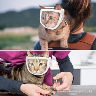 Máscara bucal ajustável e respirável para gatos, anti-mordida, evita que o gato morda, artigos para gatos, máscara.