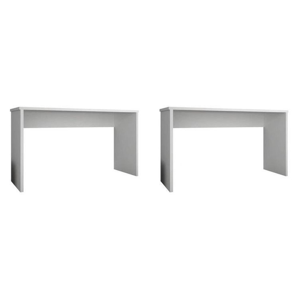 Conjunto 2 Escrivaninhas Gávea Office 127cm Branco Branco · foto 2