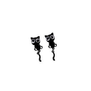 Divertido dos desenhos animados preto gatinho brincos doce legal bonito Design brincos nicho único criativo moda brincos