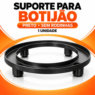 Suporte para Botijão Preto Polipropileno com Pezinhos 1 Peça
