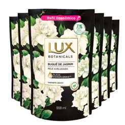 Kit Sabonete Líquido Lux Refil Botanicals De Jasmim 200ml 6 Unidades