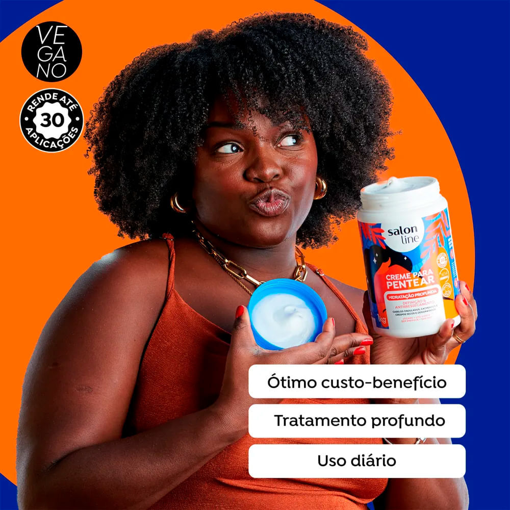 Kit Creme Para Pentear Salon Line Hidratação Profunda 1kg - 2 Unidades · foto 2