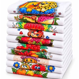 Pano De Prato  Estampado Grande Kit Com  5 e 10 Peças