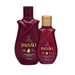 Kit Loção Hidratante Paixão Framboesa Negra 200ml + Óleo Corporal Paixão Framboesa Negra 100ml