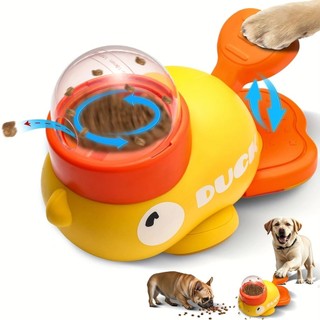 Dispensador Interativo De Comida Para Pets Em Forma De Pato Amarelo, Tigela Lenta para Pe…