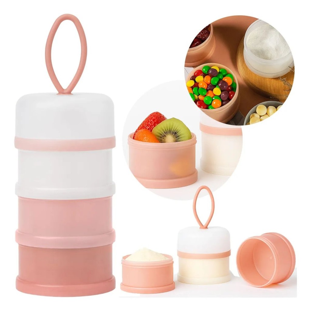 Potes Empilháveis 3 Compartimentos Rosa 21020 - Buba em Oferta na Shopee