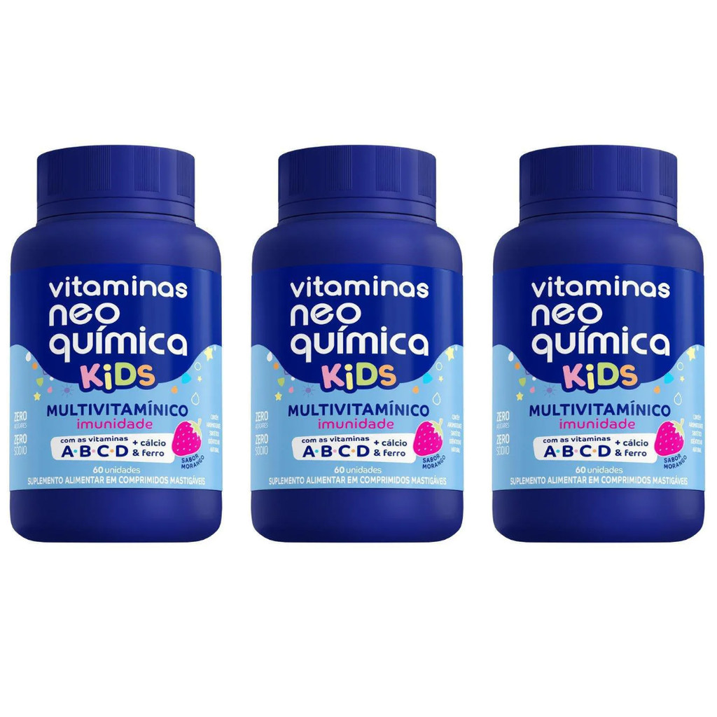 Kit 3 Neo Química Kids Multivitamínico – 60 Comprimidos