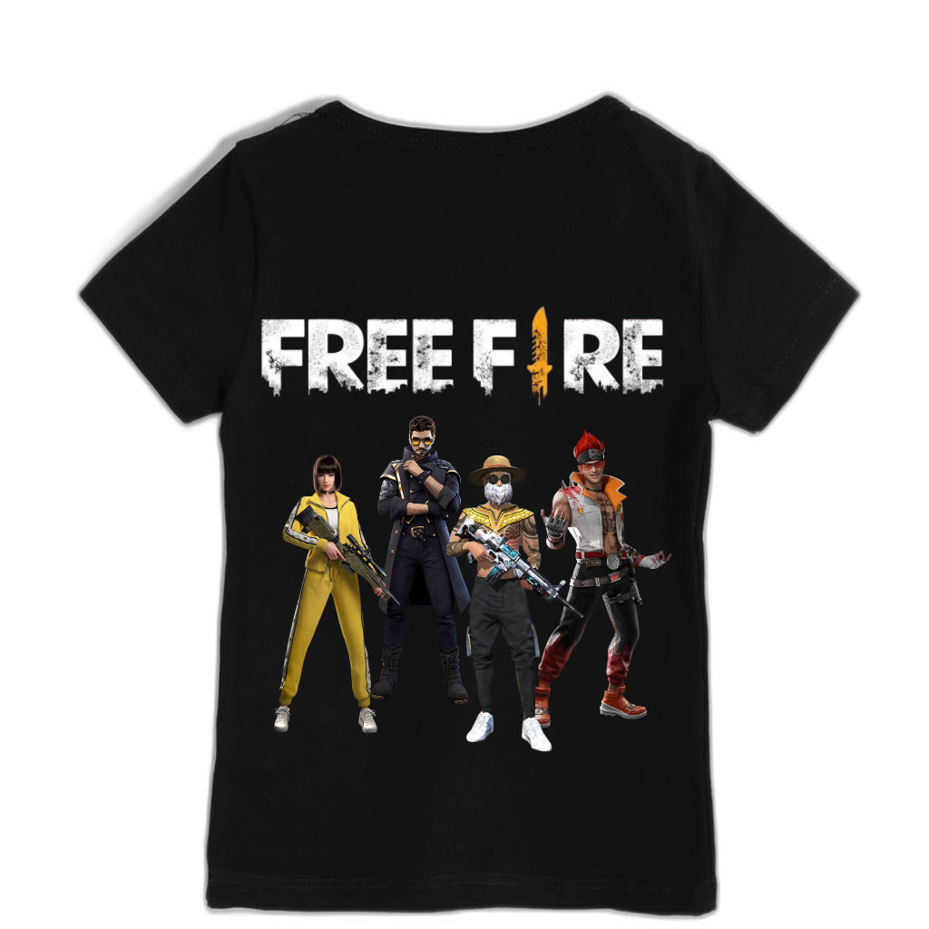 Camiseta Free Fire Infantil Unissex Camisa Gola Redonda Menino Menina 100% Algodão Leve Oferta