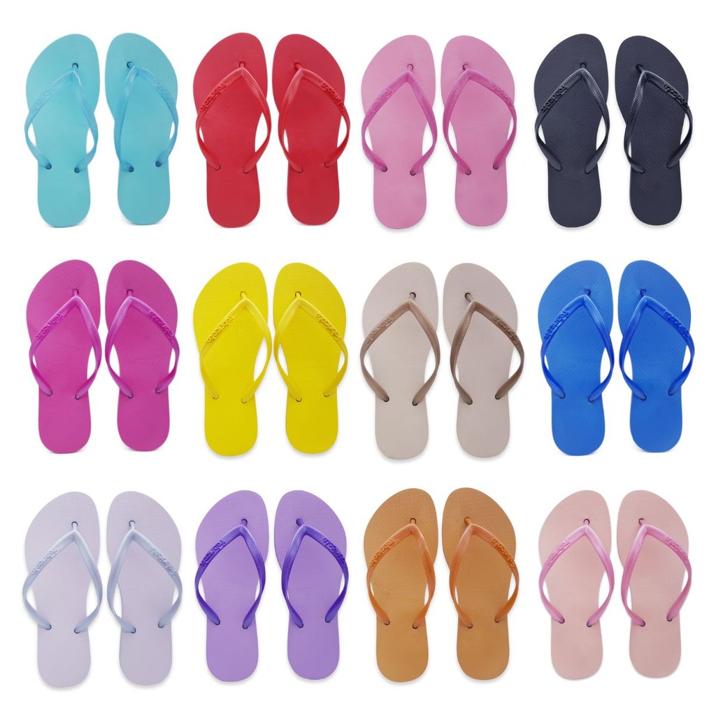 Kit 10 Pares Chinelo Sandália Rasteira Feminino Slim Básico Liso Revenda Original Fabricata F02 em Oferta na Shopee