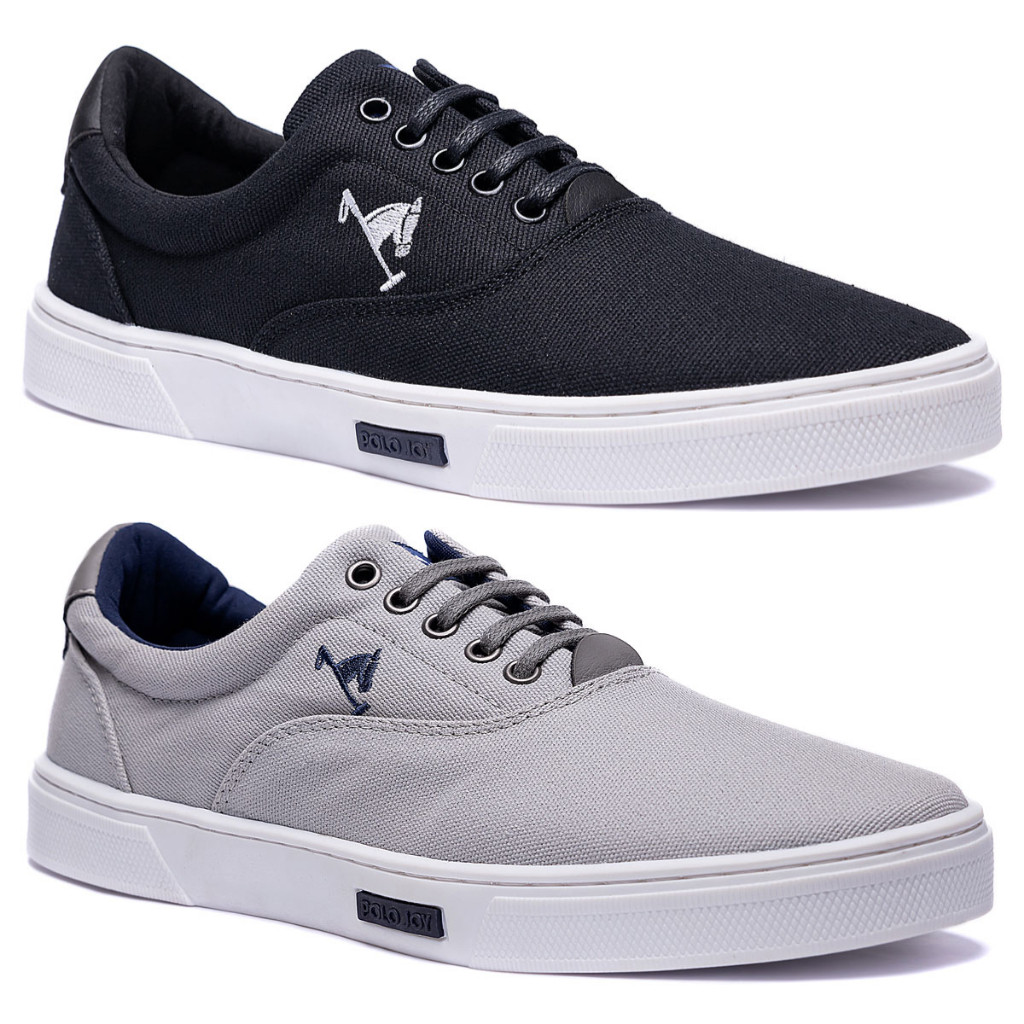 Combo Kit 2 Pares Tenis Masculino Polo Joy Casual Sapatênis Confortavel Macio
