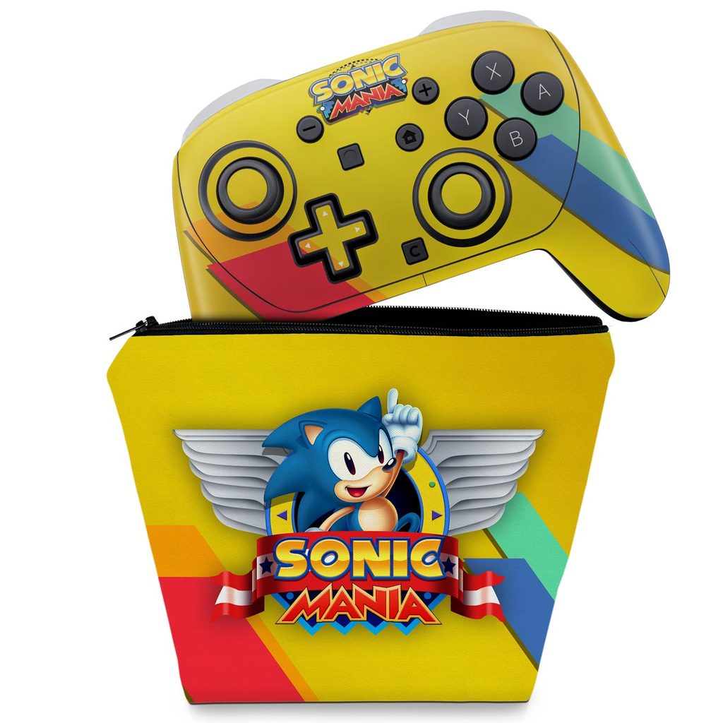 Capa Case e Skin Anti-Rage para Nintendo Switch 2 Pro Controle - Sonic Mania
