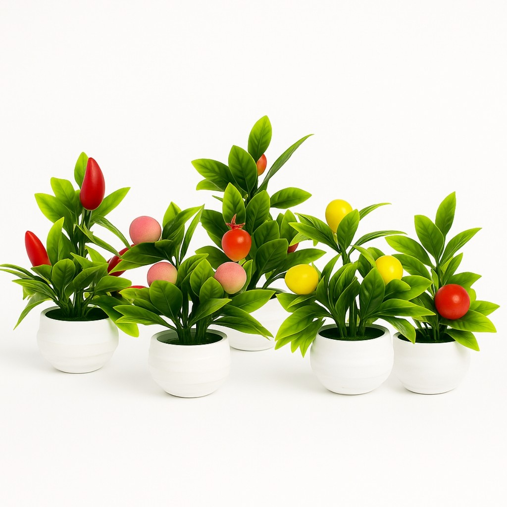 Vaso Decorativo Planta Artificial Plástico Mesa Casa