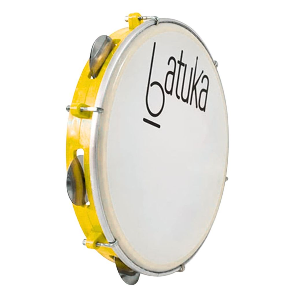 Pandeiro Batuka 10" Pele Leitosa Inox ABS