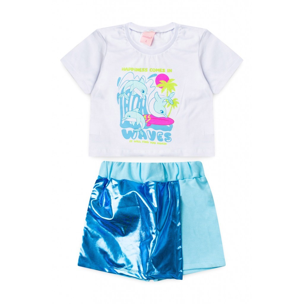 Conjunto Infantil Feminino Sintonia Do Oceano em Oferta na Shopee