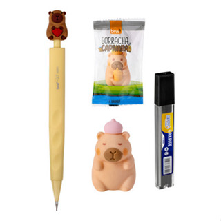 Kit Lapiseira Capivara 0,7 + Borracha Capivara + Grafite 0,7 tb c/12 - Kit Temático papelaria fofa em Oferta na Shopee