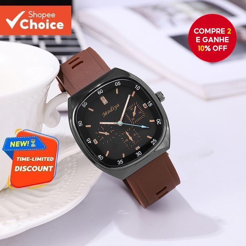 Relógio Quadrado Feminino Rivga Moda Unissex Design Coreano Quartzo À Prova D'água Com Pulseira De Silicone Macio