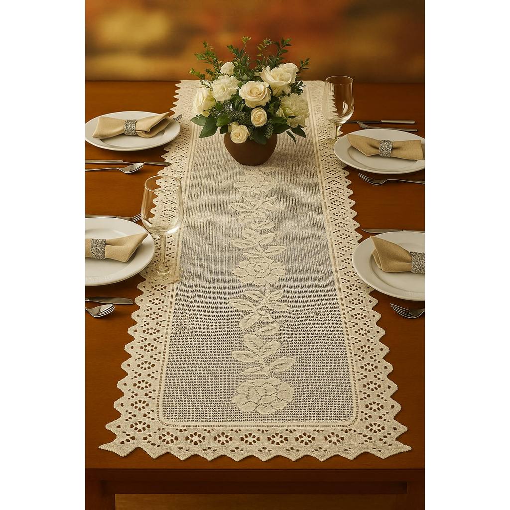 Caminho Trilho De Mesa De Renda Branca 1,40 X 0,40 Toalha de Mesa em Oferta na Shopee
