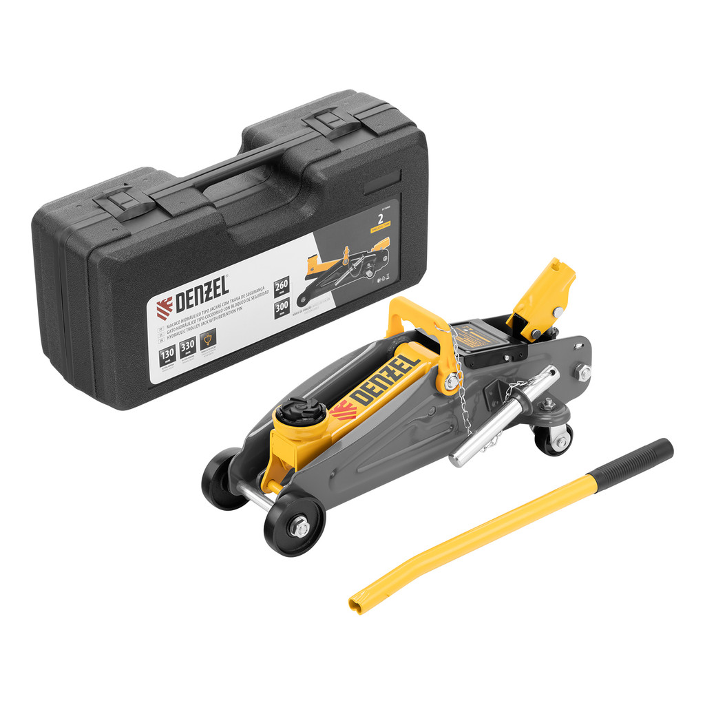 MACACO HIDRAULICO TIPO JACARE,COM TRAVA, 2T, ELEVACAO 130-330MM, MALETA PLASTICA