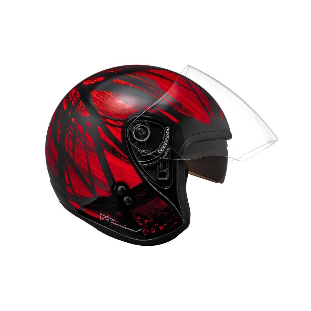 Capacete Aberto Bieffe Allegro Revival Vermelho Moto Oculos