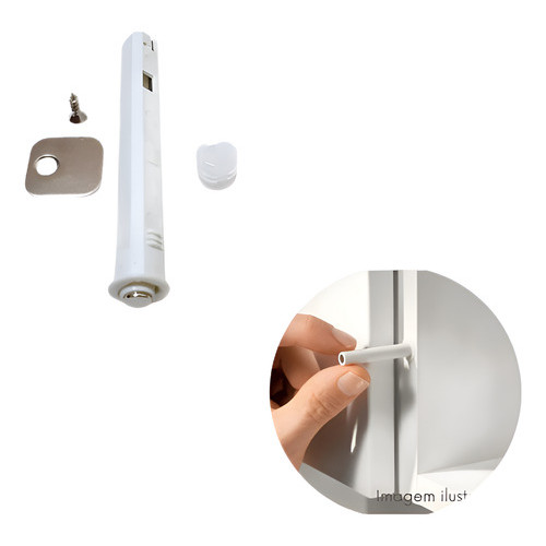 2x Pistão Fecho Toque Tip-on Embutir Magnético Branco