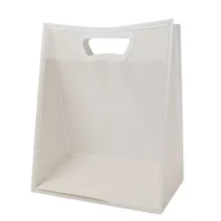 Sacola Transparente Fosca Pvc Alça Plana Branca - 40x30x12cm - 10 unidades - Cromus - Rizzo
