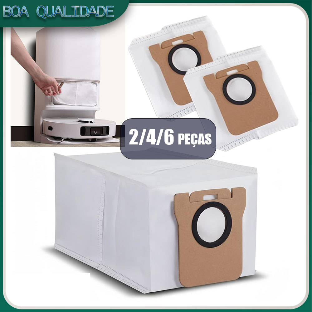 Kit com 2/4/6 sacos descartáveis para Xiaomi X10+ / X20+ / X20 Plus, Dreame L10s
