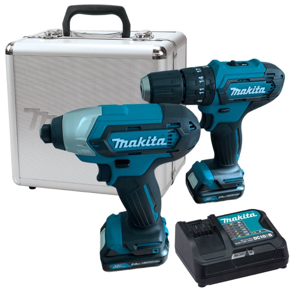 2 Parafusadeiras a Bateria CXT 12V Makita com Carregador 2 Baterias e Maleta Ideal Montador Móveis