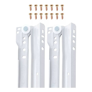 Corrediça Metálica Comum 40cm + Parafusos P/ 1 Gaveta (par) Cor Branco em Oferta na Shopee