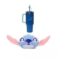 Kit Stitch: Copo Tumbler Térmico 1,15L + Almofada Huggy Disney - Zona Criativa
