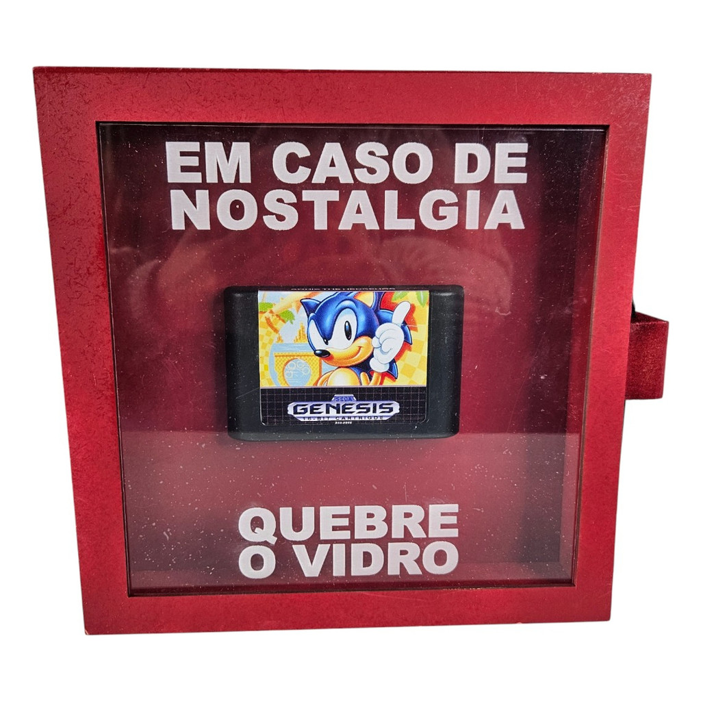 Quadro Sonic 1 Mega Drive Quebre O Vidro Decorativo