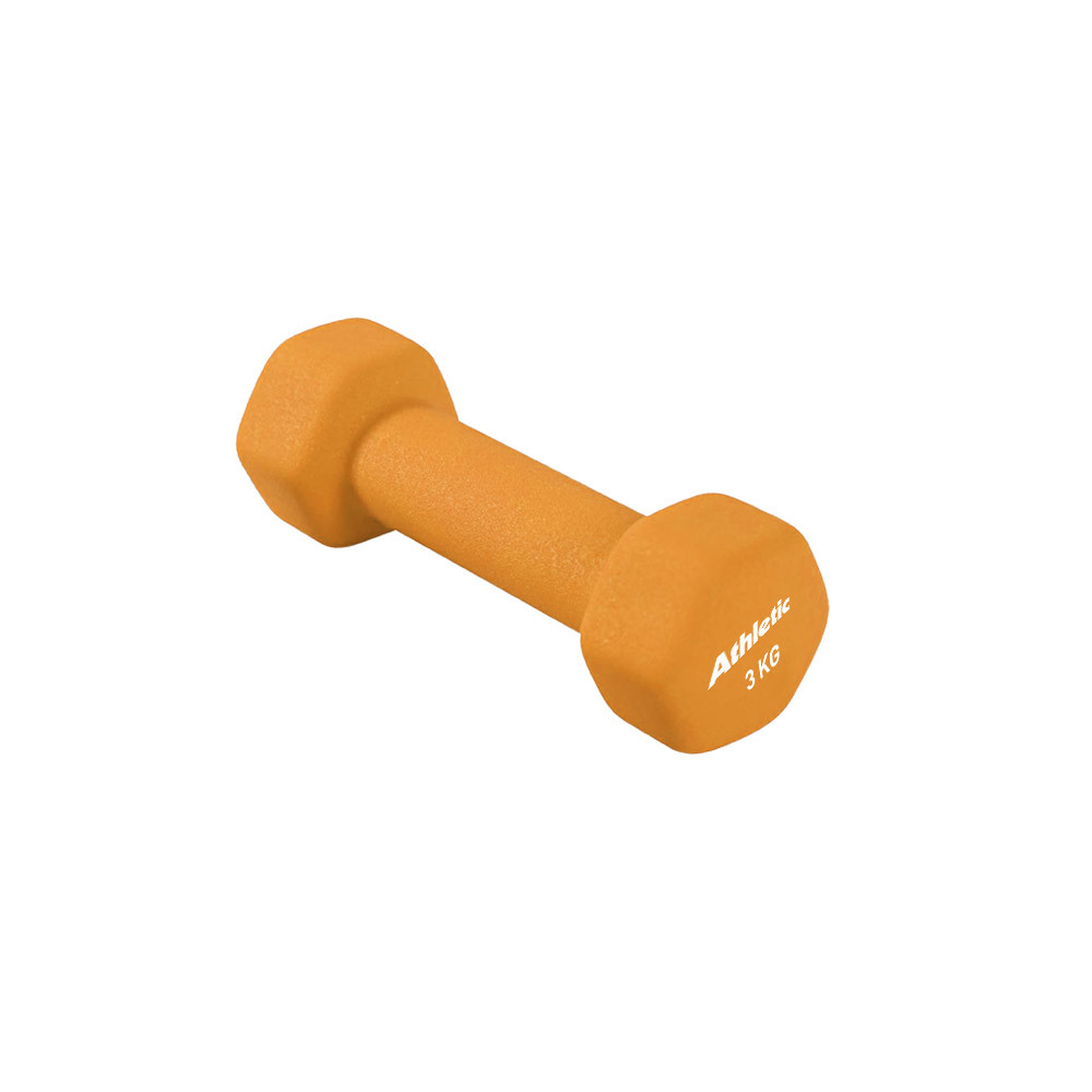 Halter Athletic Sextavado 3kg em Neoprene Conforto e Aderência para Treino de Mu
