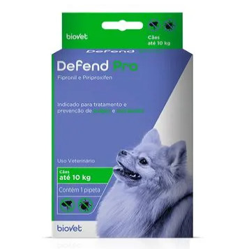 Defend Pro Antipulgas e Carrapatos para Cães Pequeno Porte até 10kg - 1 Pipeta de Tratamento