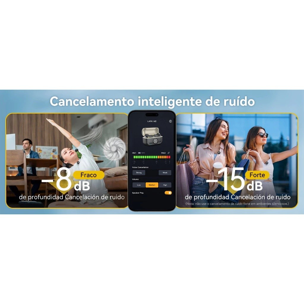 Microfone Lapela Bluetooth sem fio Hollyland Lark M2 COM E SEM COMBO — imagem 2 de 2
