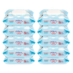Kit 10 Lenços Umedecido Infantil 150 Folhas Cada - Limpeza Suave Pele Sensível Bebê – Infância Feliz