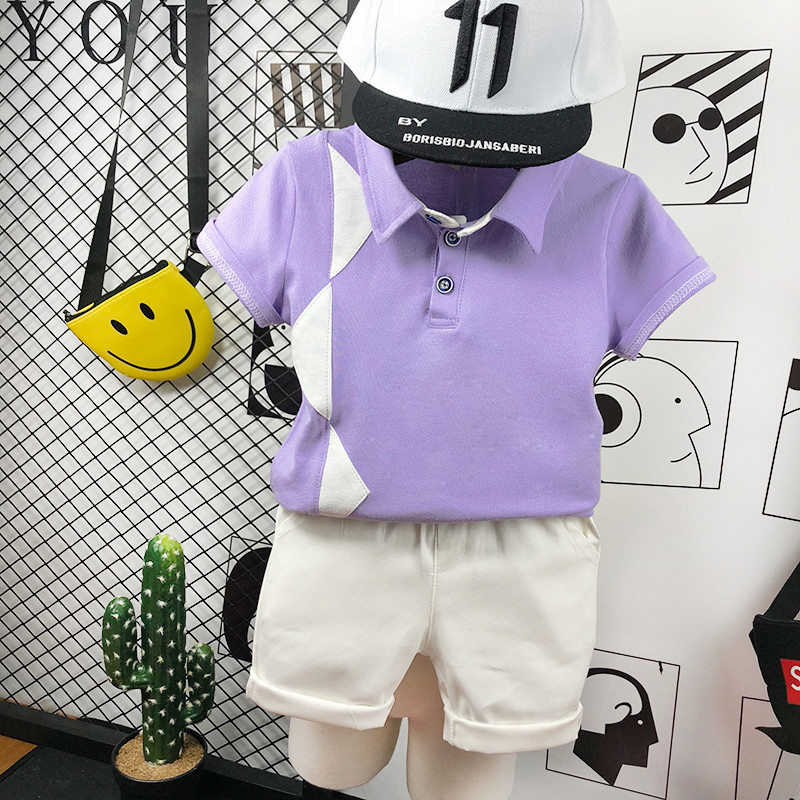 Crianças roupas infantis meninos lapela camiseta de manga curta 2026 verão novo estilo versão coreana crianças camisa po