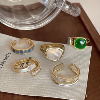 Anel de Design feminino estilo legal exclusivo nicho luz luxo na moda abertura anel ajustável esmeralda anel de dedo ind