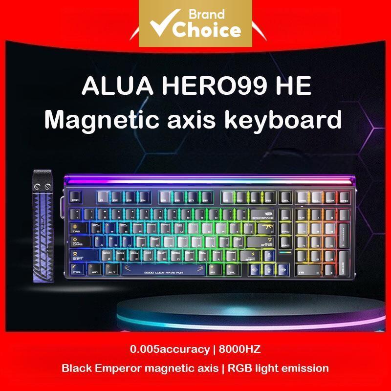 Teclado Mecânico Gamer AULA Hero 99 HE, Switch Magnético, Tri-Modo, Intercambiável, RGB, para Laptop