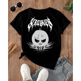 Camiseta Masculina Feminina Oversized Estampa Skzoo Desenho Gótico Stray Kids Camiseta Streetwear Unissex Camiseta