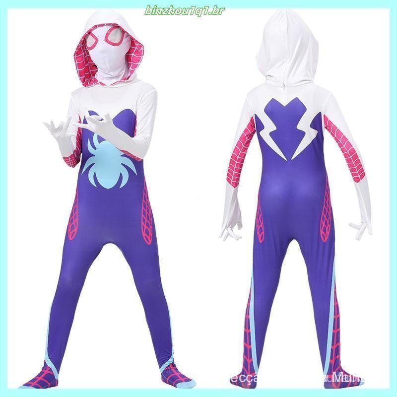Novidades: Conjuntos Combinando para Crianças e Adultos, Cosplay da Gwen, Macacão do Homem-Aranha U7PX FJM7 4FDW88998899