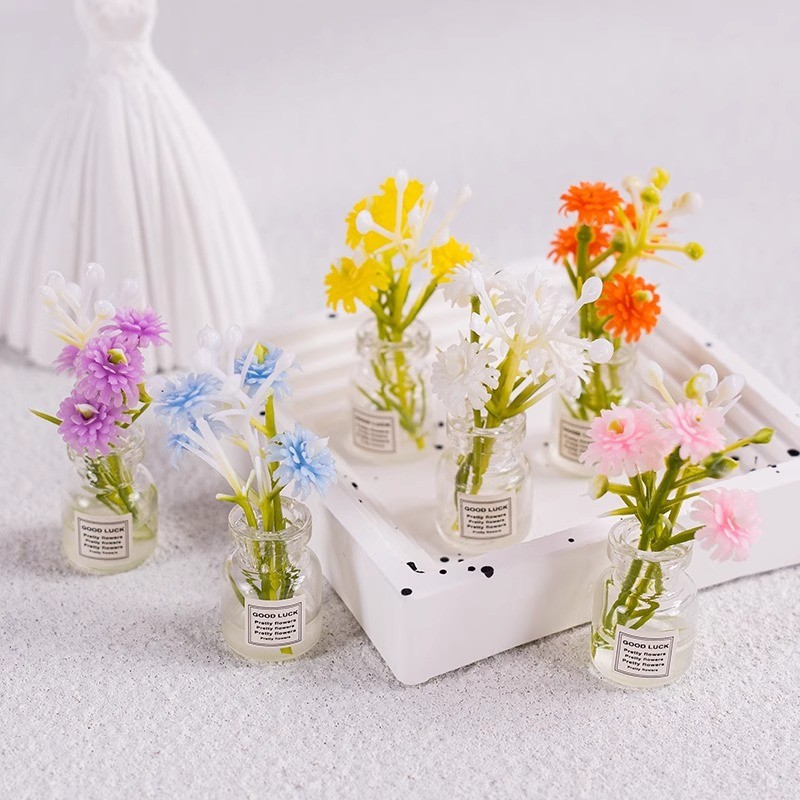 Flores artificiais para decoração de painel de carro, decoração de mesa DIY, decoração de carro, acessórios de presente 