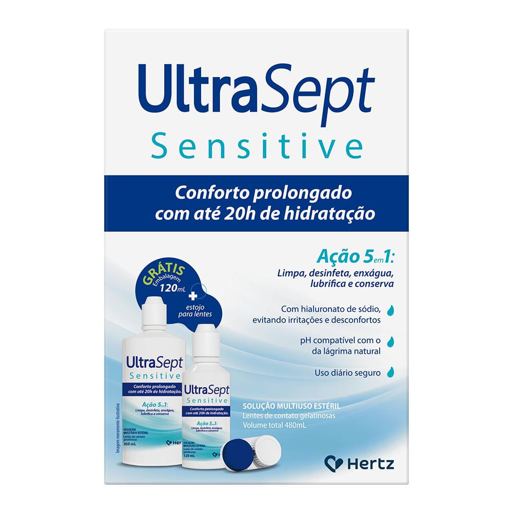 UltraSept Sensitive Solução Multiuso para Lentes de Contato 360ml + 120ml