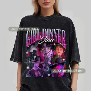 Camiseta Feminina Estampa Girl Dinner Jnr Moda Feminina Moderna Estilosa Confortável Tendência