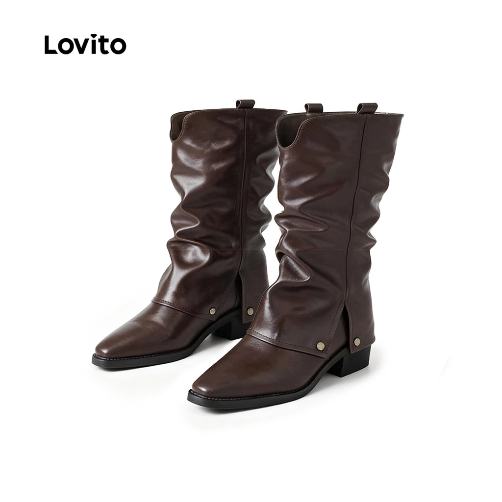 Lovito Botas Casuais De Estilo Coreano Para Mulheres Ideais Para O Dia a Dia LFA