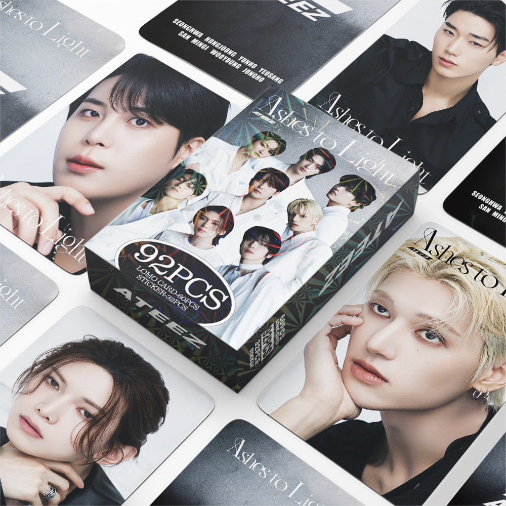 KPOP 92 peças/caixa Cartões fotográficos ATEEZ Coleção de cartões LOMO Ashes to Light KPOP VFEN DCEM