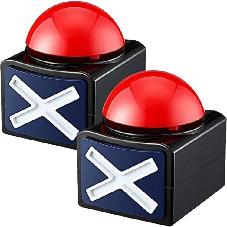 Kit 2/1 Jogo Resposta Ao Buzzer Game Botão De Alarme Sonoro Com Trivia Light Quiz Obtém Talent Toys
