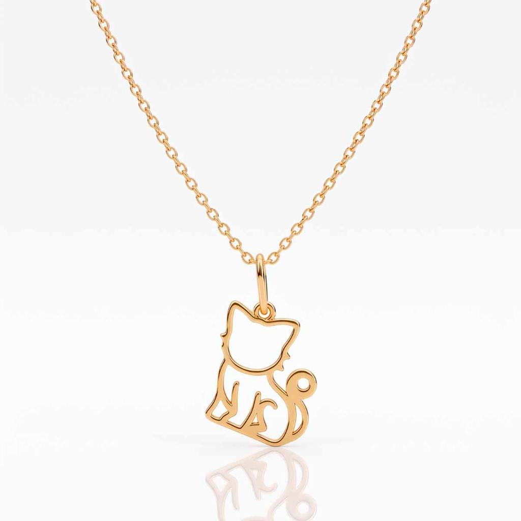 Semijoia Colar Gatinho Delicado Minimalista Banhado a Ouro 18K