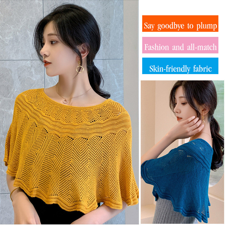 [Ideal para Verão] 🌈All Season Wear🌈 Xale de Seda Gelo/Renda Oca/Xale Feminino para Trabalho Praia